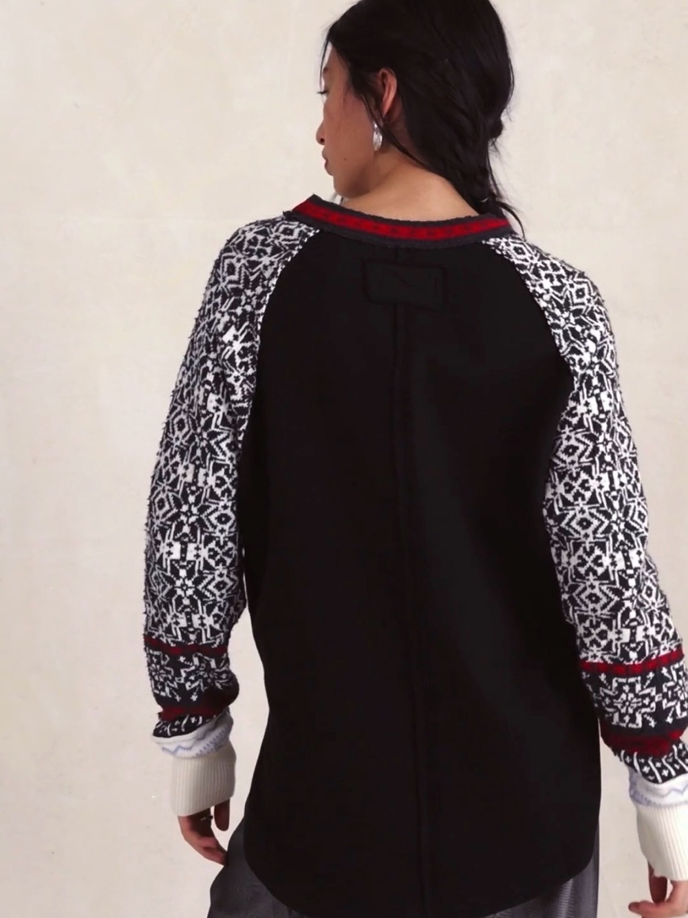NWT We The Free Waffle knit Cuff Pullover XS / Oversized Long Sleeve Knit Top - Picture 7 of 7